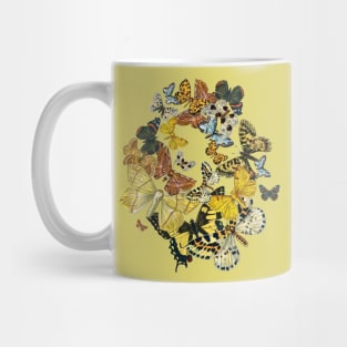 A Swarm Of Vintage Butterflies Vector Mug